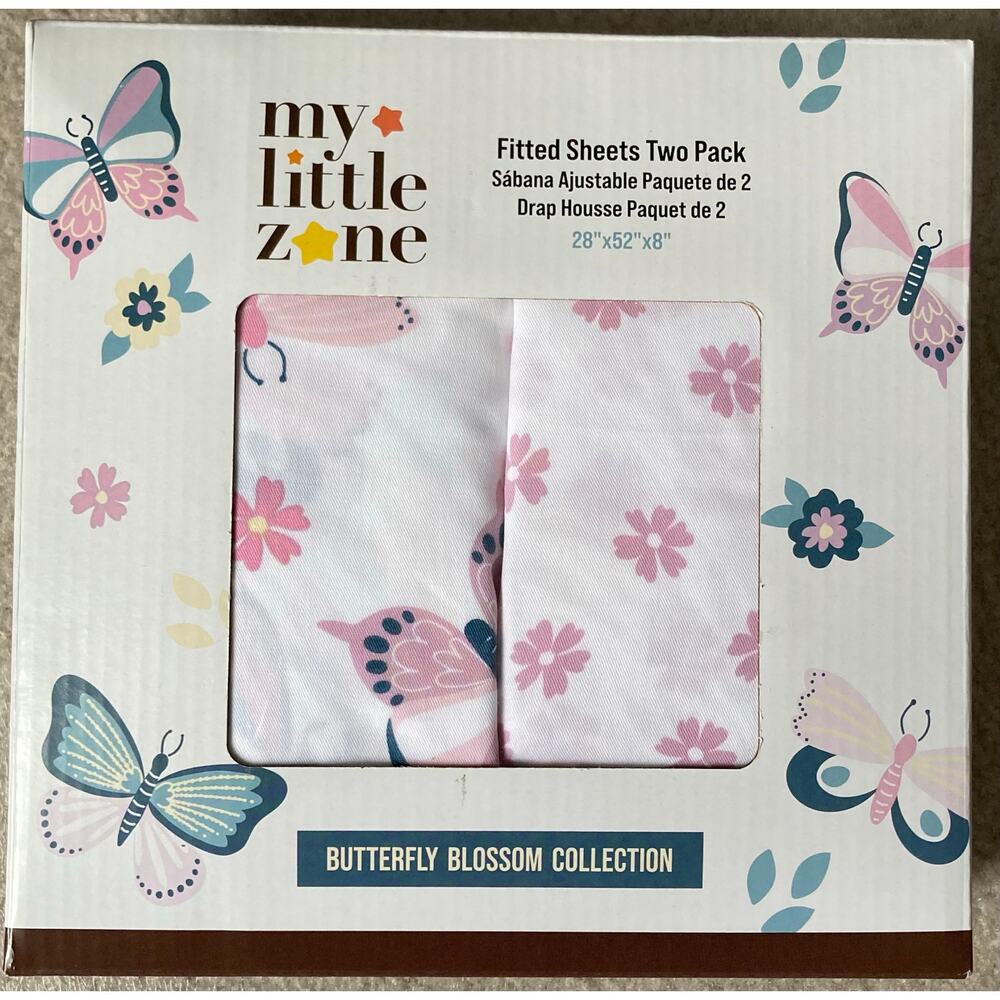 Crib Fitted Sheets 2 Pack My Little Zone Butterflies
